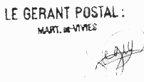 Tampon du Gérant Postal